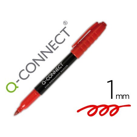 ROTULADOR Q-CONNECT PARA CD/DVD PUNTA FIBRA PERMANENTE ROJO PUNTA REDONDA 1,0 MM