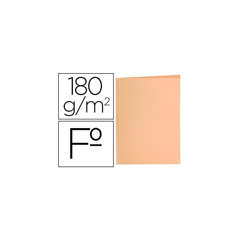 SUBCARPETA LIDERPAPEL FOLIO NARANJA PASTEL 180G/M2 (PACK INDIVISIBLE 50 UDS)