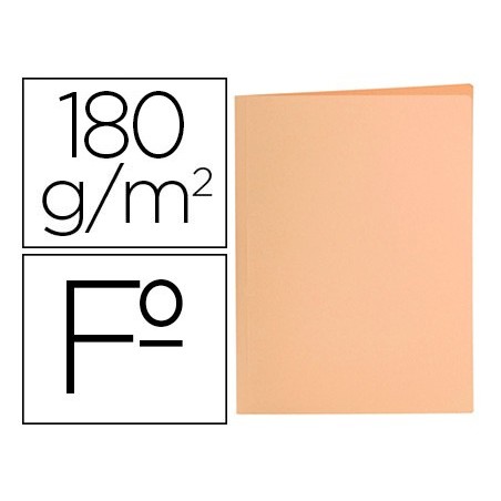 SUBCARPETA LIDERPAPEL FOLIO NARANJA PASTEL 180G/M2 (PACK INDIVISIBLE 50 UDS)