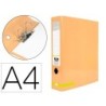ARCHIVADOR DE PALANCA LIDERPAPEL A4 COLOR SYSTEM FORRADO SIN RADO LOMO 80 MM MELOCOTON COMPRESOR METALICO