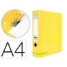ARCHIVADOR DE PALANCA LIDERPAPEL A4 COLOR SYSTEM FORRADO SIN RADO LOMO 80MM AMARILLO COMPRESOR METALICO
