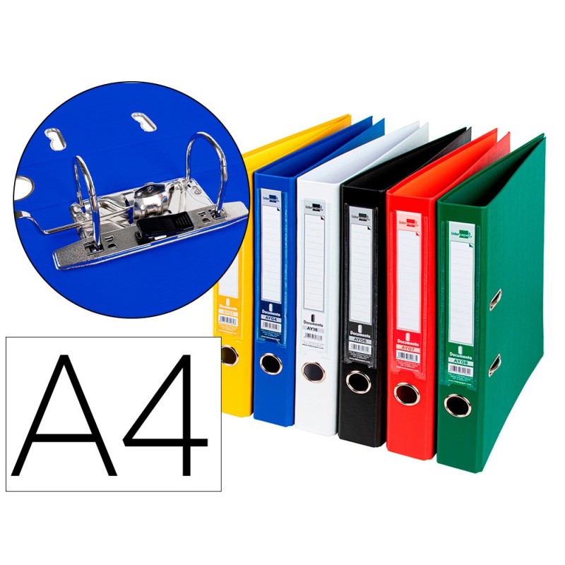 ARCHIVADOR DE PALANCA LIDERPAPEL A4 DOCUMENTA FORRADO PVC CON RADO LOMO 52 MM COLORES SURTIDOS CLASSIC (PACK INDIVISIBLE 6 UDS)