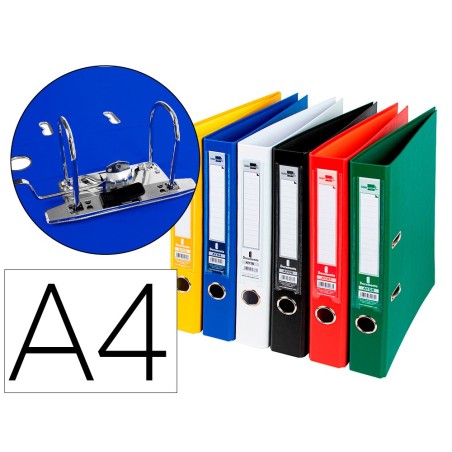 ARCHIVADOR DE PALANCA LIDERPAPEL A4 DOCUMENTA FORRADO PVC CON RADO LOMO 75 MM COLORES SURTIDOS CLASSIC (PACK INDIVISIBLE 6 UDS)