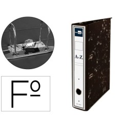 ARCHIVADOR DE PALANCA LIDERPAPEL FOLIO CLASSIC CARTON ENTRECOLADO CON RADO LOMO 52MM NEGRO COMPRESOR METALICO