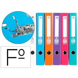 ARCHIVADOR DE PALANCA LIDERPAPEL FOLIO DOCUMENTA FORRADO PVC CON RADO LOMO 52MM COLOR SURTIDO TRENDING (PACK INDIVISIBLE 6 UDS)