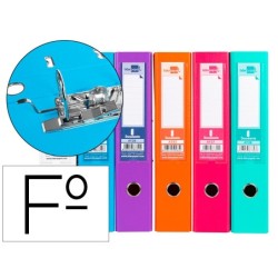 ARCHIVADOR DE PALANCA LIDERPAPEL FOLIO DOCUMENTA FORRADO PVC CON RADO LOMO 75MM COLORE SURTIDO TRENDING (PACK INDIVISIBLE 6 UDS)