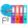 ARCHIVADOR DE PALANCA LIDERPAPEL FOLIO DOCUMENTA FORRADO PVC CON RADO LOMO 75MM COLORE SURTIDO TRENDING (PACK INDIVISIBLE 6 UDS)