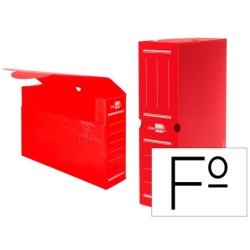 CAJA ARCHIVO DEFINITIVO PLASTICO LIDERPAPEL ROJO 360X260X100 MM