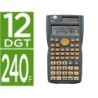 CALCULADORA LIDERPAPEL CIENTIFICA XF34 12 DIGITOS 240 FUNCIONES CON TAPA SOLAR Y PILAS COLOR GRIS 156X85X20