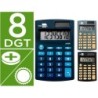 CALCULADORA LIDERPAPEL EXPOSITOR 16 UNIDADES COLORES BOLSILLO XF08 8 DIGITOS SOLAR Y PILAS 98X62X8 MM