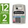 CALCULADORA LIDERPAPEL IMPRESORA PANTALLA PAPEL 57 MM 12 DIGITOS IMPRESION BICOLOR BLANCA 225X158X56 MM