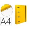 CARPETA CON RECAMBIO LIDERPAPEL A4 CUADRO 5MM 100 HOJAS 80G POLIPROPILENO 4 ANILLAS 25MM COLOR AMARILLO