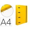CARPETA CON RECAMBIO LIDERPAPEL A4 CUADRO 5MM 100 HOJAS 80G POLIPROPILENO 4 ANILLAS 40MM AMARILLO FLUOR