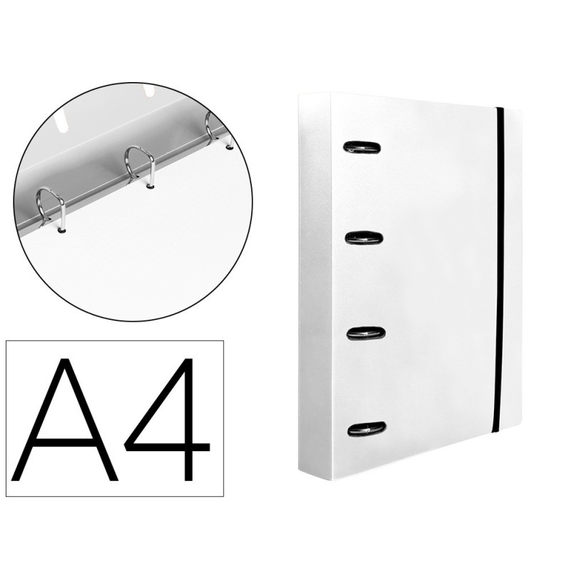 CARPETA CON RECAMBIO LIDERPAPEL A4 CUADRO 5MM 100 HOJAS 80G POLIPROPILENO 4 ANILLAS 40MM TRANSPARENTE