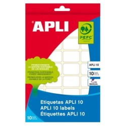 Etiquetas Apli - Permanentes - 16 x 22 mm - Escritura manual - Color blanco - Pack 420 etiquetas