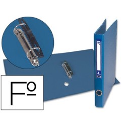 CARPETA DE 2 ANILLAS 25MM MIXT AS LIDERPAPEL FOLIO FORRADO PAPERCOAT CON OLLAO Y TARJETERO COMPRESOR PLASTICO AZUL