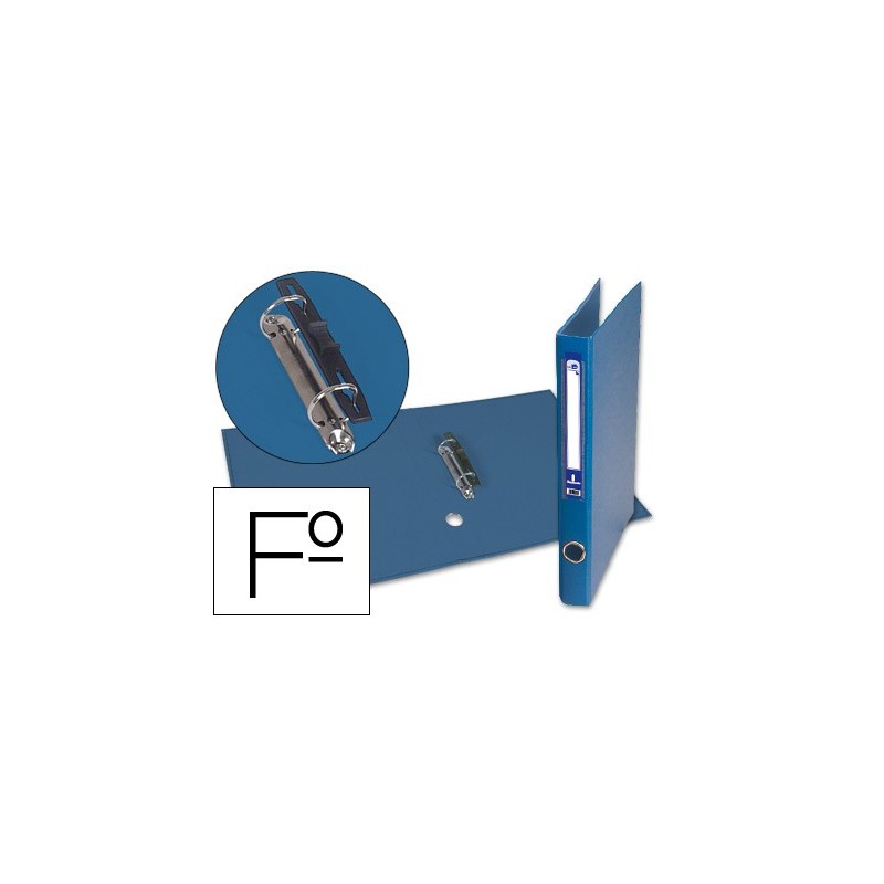 CARPETA DE 2 ANILLAS 25MM MIXT AS LIDERPAPEL FOLIO FORRADO PAPERCOAT CON OLLAO Y TARJETERO COMPRESOR PLASTICO AZUL