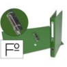 CARPETA DE 2 ANILLAS 25MM MIXT AS LIDERPAPEL FOLIO FORRADO PAPERCOAT CON OLLAO Y TARJETERO COMPRESOR PLASTICO VERDE