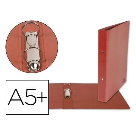 CARPETA DE 2 ANILLAS 25MM REDONDAS LIDERPAPEL CUARTO CARTON CUERO