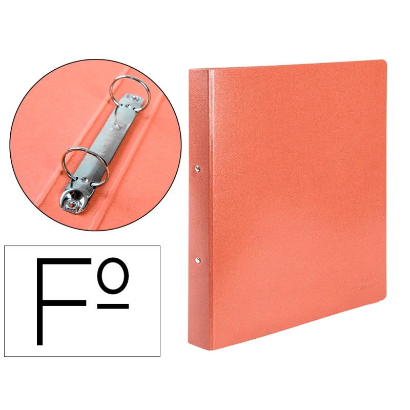 CARPETA DE 2 ANILLAS 25MM REDONDAS LIDERPAPEL FOLIO CARTON CUERO