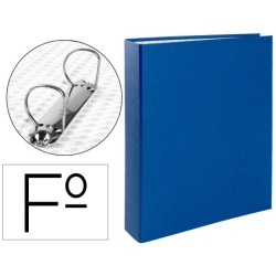 CARPETA DE 2 ANILLAS 40MM MIXTAS LIDERPAPEL FOLIO CARTON FORRADO PAPER COAT PLASTICO AZUL