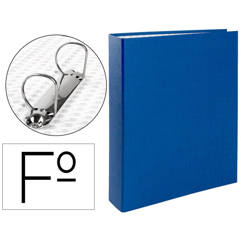 CARPETA DE 2 ANILLAS 40MM MIXTAS LIDERPAPEL FOLIO CARTON FORRADO PAPER COAT PLASTICO AZUL