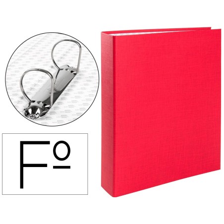 CARPETA DE 2 ANILLAS 40MM MIXTAS LIDERPAPEL FOLIO CARTON FORRADO PAPER COAT PLASTICO ROJA