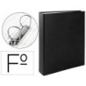 CARPETA DE 2 ANILLAS 40MM MIXTAS LIDERPAPEL FOLIO CARTON FORRADO PAPER COAT PLASTICO NEGRA