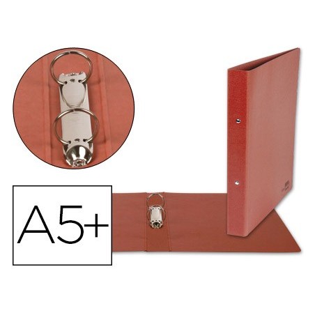 CARPETA DE 2 ANILLAS 40MM REDONDAS LIDERPAPEL CUARTO CARTON CUERO