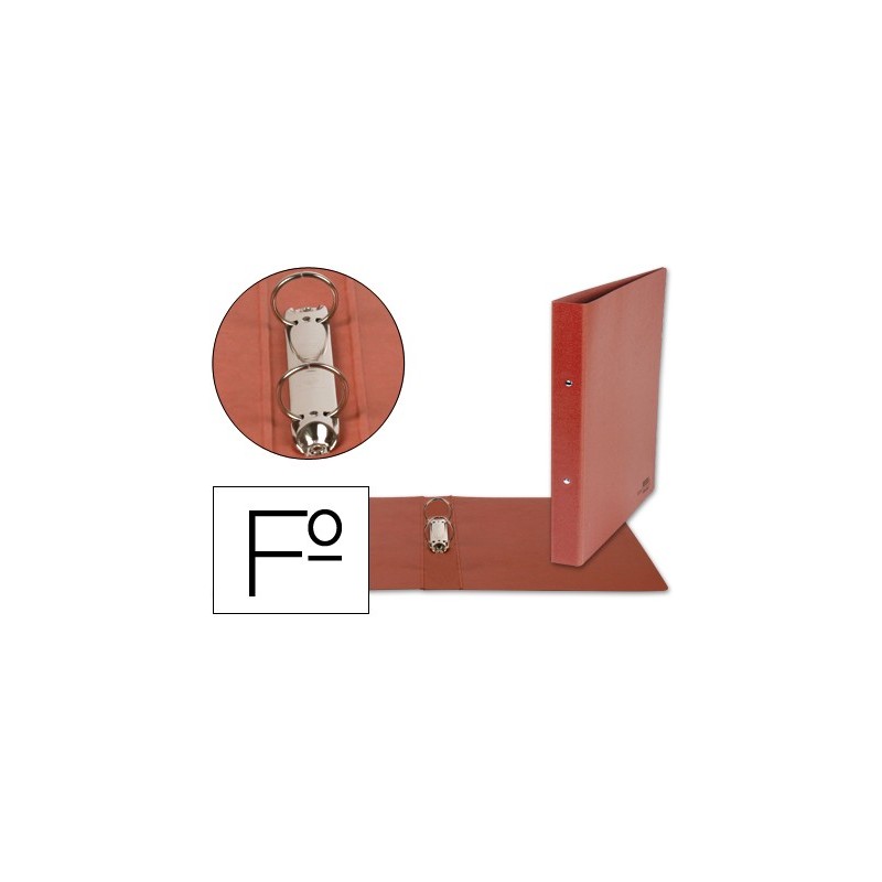 CARPETA DE 2 ANILLAS 40MM REDONDAS LIDERPAPEL FOLIO CARTON CUERO