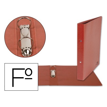 CARPETA DE 2 ANILLAS 40MM REDONDAS LIDERPAPEL FOLIO CARTON CUERO