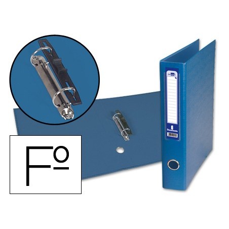 CARPETA DE 2 ANILLAS 40MM MIXTAS LIDERPAPEL FOLIO CARTON FORRADO PAPER COAT COMPRESOR PLASTICO AZUL