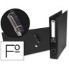 CARPETA DE 2 ANILLAS 40MM MIXT AS LIDERPAPEL FOLIO FORRADO PAPERCOAT CON OLLAO Y TARJETERO COMPRESOR PLASTICO NEGRO