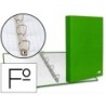 CARPETA DE 4 ANILLAS 25MM MIXTAS LIDERPAPEL FOLIO CARTONFORRADO PAPER COAT VERDE FROSTY