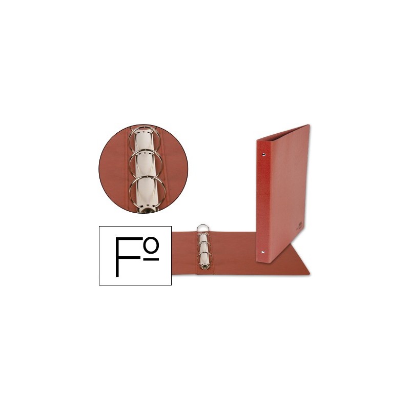 CARPETA DE 4 ANILLAS 40MM REDONDAS LIDERPAPEL FOLIO CARTON CUERO