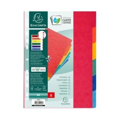 Separadores cartulina Exacompta - Multitaladro - A4 - 225 g - 12 posiciones - Colores surtidos