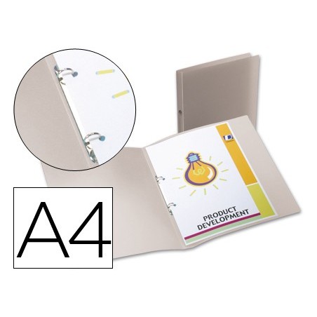 CARPETA LIDERPAPEL 2 ANILLAS REDONDAS MINI 15 MM 49074 POLIPROPILENO DIN A4 TRANSPARENTE