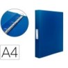 CARPETA LIDERPAPEL 4 ANILLAS 25 MM MIXTAS 43432 POLIPROPILENO DIN A4 AZUL TRANSLUCIDO