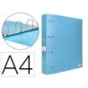 CARPETA LIDERPAPEL 4 ANILLAS MIXTAS 40 MM POLIPROPILENO DIN A4 CELESTE OPACO