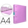 CARPETA LIDERPAPEL 4 ANILLAS MIXTAS 40 MM POLIPROPILENO DIN A4 LAVANDA OPACO