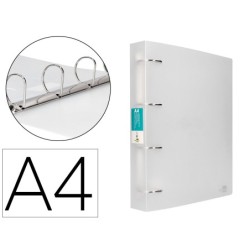 CARPETA LIDERPAPEL 4 ANILLAS MIXTAS 40 MM POLIPROPILENO DIN A4 TRANSPARENTE