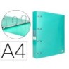 CARPETA LIDERPAPEL 4 ANILLAS MIXTAS 40 MM POLIPROPILENO DIN A4 VERDE MANZANA OPACO
