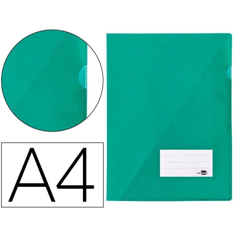 CARPETA LIDERPAPEL DOSSIER A4 UÑERO VERDE (PACK INDIVISIBLE 10 UDS)