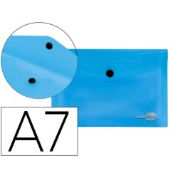 CARPETA LIDERPAPEL DOSSIER BROCHE 44222 POLIPROPILENO DIN A7 AZUL TRANSLUCIDO