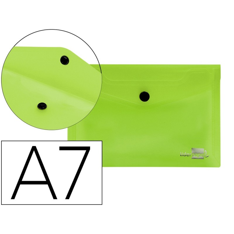 CARPETA LIDERPAPEL DOSSIER BROCHE 44223 POLIPROPILENO DIN A7 VERDE TRANSLUCIDO