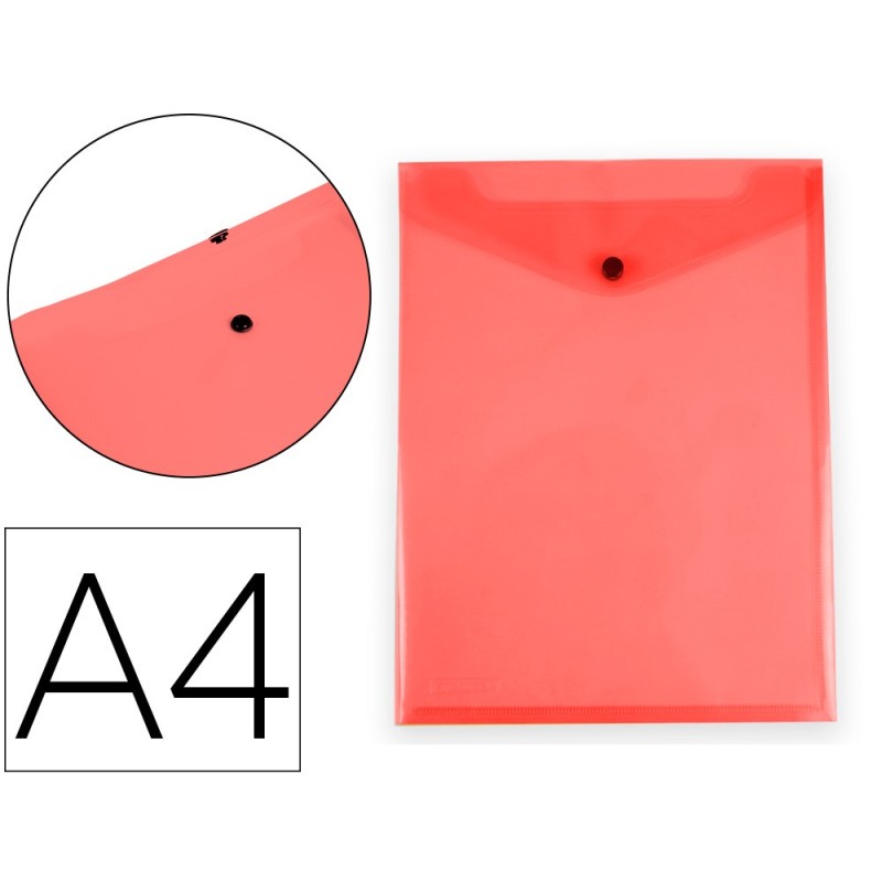 CARPETA LIDERPAPEL DOSSIER BROCHE POLIPROPILENO DIN A4 FORMATO VERTICAL CON FUELLE ROJO TRANSLUCIDO (PACK INDIVISIBLE 10 UDS)