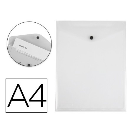 CARPETA LIDERPAPEL DOSSIER BROCHE POLIPROPILENO DIN A4 FORMATO VERTICAL TRANSPARENTE 50 HOJAS (PACK INDIVISIBLE 10 UDS)