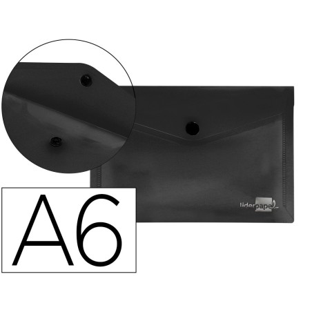 CARPETA LIDERPAPEL DOSSIER BROCHE POLIPROPILENO DIN A6 NEGRO OPACO (PACK INDIVISIBLE 12 UDS)