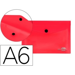 CARPETA LIDERPAPEL DOSSIER BROCHE POLIPROPILENO DIN A6 ROJO TRANSPARENTE