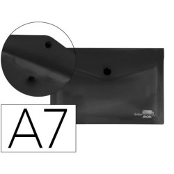 CARPETA LIDERPAPEL DOSSIER BROCHE POLIPROPILENO DIN A7 NEGRO OPACO (PACK INDIVISIBLE 12 UDS)